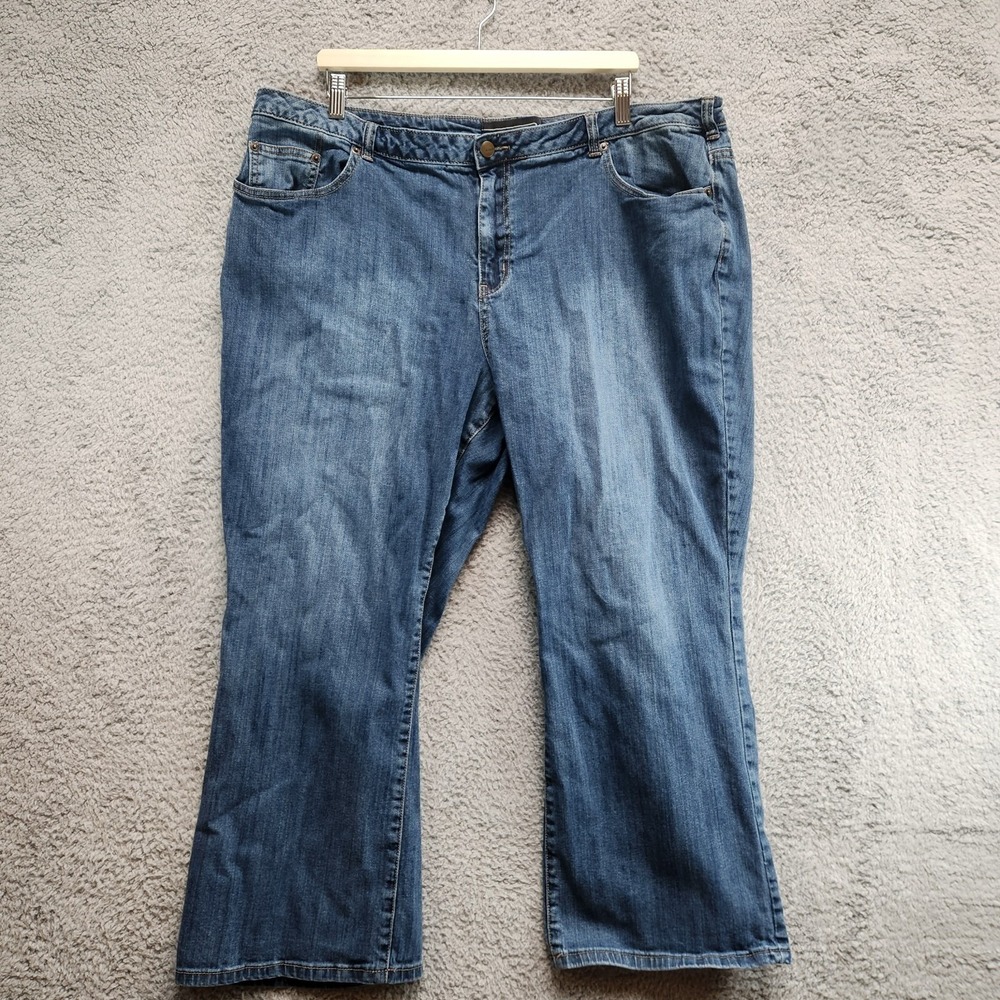 Venezia Jeans Womens 24 Blue Stretch High Rise Straight Leg Zip Fly